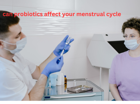 "Illustration depicting a vibrant gut microbiota and a female reproductive system, symbolizing the potential impact of probiotics on menstrual health."